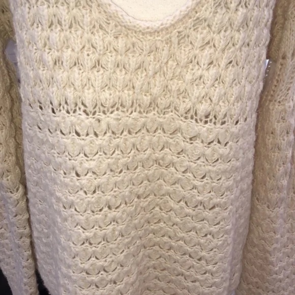 Free People Cream V-Neck Sweater - Picture 9 of 14